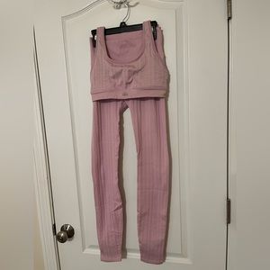 ALO Pink Knit Yoga Set